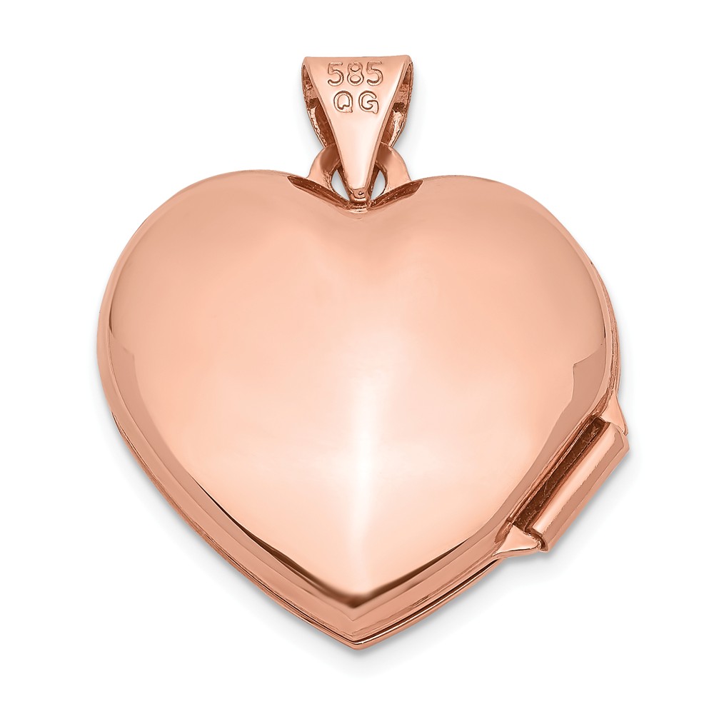 Finejewelers 14k Rose Gold 18mm Domed Heart Locket Pendant Necklace 18 inch  chain included | XL663
