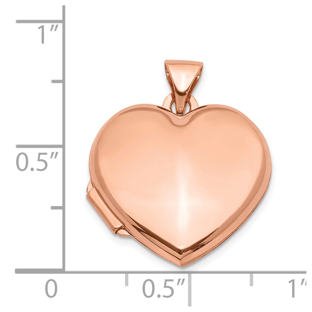 Finejewelers 14k Rose Gold 18mm Domed Heart Locket Pendant 