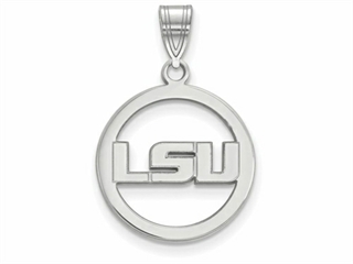 LogoArt 14K Gold Plated Silver Louisiana State Large Pendant Necklace