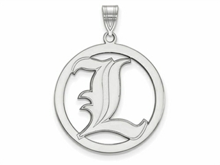 Sterling Silver U. of Louisville Small Circle Pendant - The Black