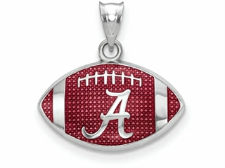 Sterling Silver LogoArt University of Louisville Enameled Football Pendant