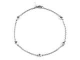 Finejewelers Sterling Silver 10 Inches 5 Hearts Ankle Bracelet style: 460176