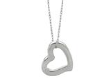 Finejewelers 14K White Gold Open Heart Pendant Necklace on a 18 Inch Chain style: 460204