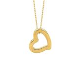 Finejewelers 14K Yellow Gold Open Floating Heart Pendant Necklace on a 18 Inch Chain style: 460246