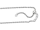 Finejewelers Rhodium Plated 22 Inch bright-cut Adjustable Rope Chain Necklace Lobster Clasp Heart Charm style: 460293