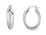 Finejewelers Rhodium Plated Intertwined Oval Hoop Earrings style: 460324