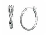 Finejewelers Sterling Silver Shiny Textured Stardust Twisted Oval Hoop Earrings style: 460387