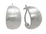 Finejewelers Sterling Silver Shiny Textured Stardust Graduated Hoop Earrings style: 460388