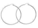 Finejewelers Sterling Silver All Shiny Hoop Earrings style: 460391