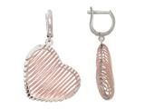 Finejewelers Sterling Silver with Rose Finish Shiny Bright Cut Bird"s Nest Heart Earrings style: 460471