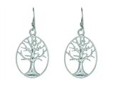 Finejewelers Silver with Rhodium Finish Open Oval Tree Of Life Drop Earrings style: 460500