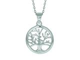 Finejewelers Silver 18 Rhodium Finish Shiny Tree Of Life Pendant Necklace style: 460556