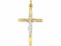 Finejewelers 14 Kt Two Tone Gold Cross With Figurine 471193