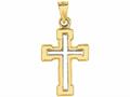 Finejewelers 14 Kt Two Tone Gold Small Cross Pendant Necklace In Cross 18 inch chain 471201