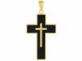 Finejewelers 14 Kt Yellow Gold Notapplicable Mm Cross Black Enamel Pendant Necklace 18 inch chain 471504