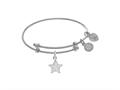 Brass With Pink Finish Star Charm On White Angelica Collection Tween Bangle (Small) wtgel9043