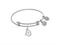 Brass With White Finish Charm Initial D On White Angelica Tween Bangle (Small) wtgel9053