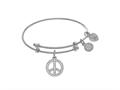 Brass With White Peace Charm On White Angelica Collection Twe En Bangle (Small) wtgel9081