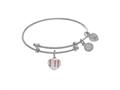 Brass With Heart Shape Piano Enamel Charm On White Angelica Collection Tween Bangle (Small) wtgel9101