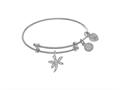 Angelica Collection White Finish Expandable Tween Brass Bangle Dr Agonfly Charm Cubic Zirconia In White Finish (Small) wtgel9105