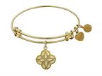 Angelica Collection Non-antique Yellow Stipple Finish Brass celtic Four Knot Expandable Bangle Style number: GEL1000