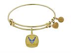 Angelica Collection Brass with Yellow Finish U.S. Air Force Enamel Symbol Expandable Bangle Style number: GEL1294
