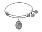 Angelica Collection Non-antique White Stipple Finish Brass palm Tree Expandable Bangle Style number: WGEL1102