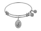Angelica Collection Non-antique White Stipple Finish Brass Initial j Expandable Bangle Style number: WGEL1164