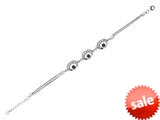 Finejewelers Sterling Silver 6.5 Inch 3 Round Evil Eye Adjustable Bracelet style: 470005