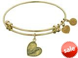 Angelica Collection Antique Yellow Stipple Finish Brass daughter Heart Expandable Bangle Complementing GEL1004 style: GEL1005