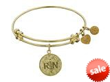 Angelica Collection Non-antique Yellow Stipple Finish Brass registered Nurse Expandable Bangle style: GEL1025