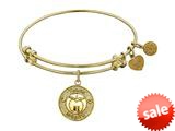 Angelica Collection Non-antique Yellow Stipple Finish Brass apple; Teach, Inspire Expandable Bangle style: GEL1036