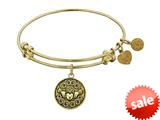 Angelica Collection Antique Yellow Smooth Finish Brass claddagh Expandable Bangle style: GEL1141