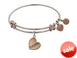 Angelica Collection Antique Pink Stipple Finish Brass daughter Heart Expandable Bangle Complementing PGEL1004 style: PGEL1005