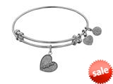 Angelica Collection Antique White Stipple Finish Brass daughter Heart Expandable Bangle Complementing WGEL1004 style: WGEL1005