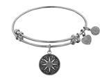 Angelica Collection Antique White Smooth Finish Brass compass Expandable Bangle style: WGEL1055
