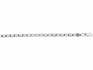 Finejewelers 14 Kt White Gold 18 Inch 1.4mm Bright Cut Alternate Mariner Chain with Spring Ring Clasp 