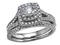 Finejewelers 14k White Gold Round Diamonds Wedding Engagement Ring Set - IGI Certified skr8825