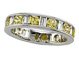 Karina B™ Baguette Diamond and Round Yellow Sapphire Eternity Band With Milgrain style: 8184Y