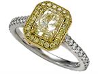 Finejewelers Fancy Yellow Natural Diamond Pave Ring Style number: 4997