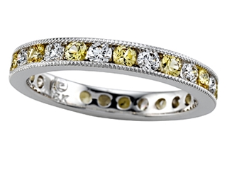 Karina B Round Diamond And Yellow Shire Eternity Band Milgrain Karina B Round Diamond And Yellow Shire Eternity Band With Milgrain 1 40 Ct Tw Style No 8017y